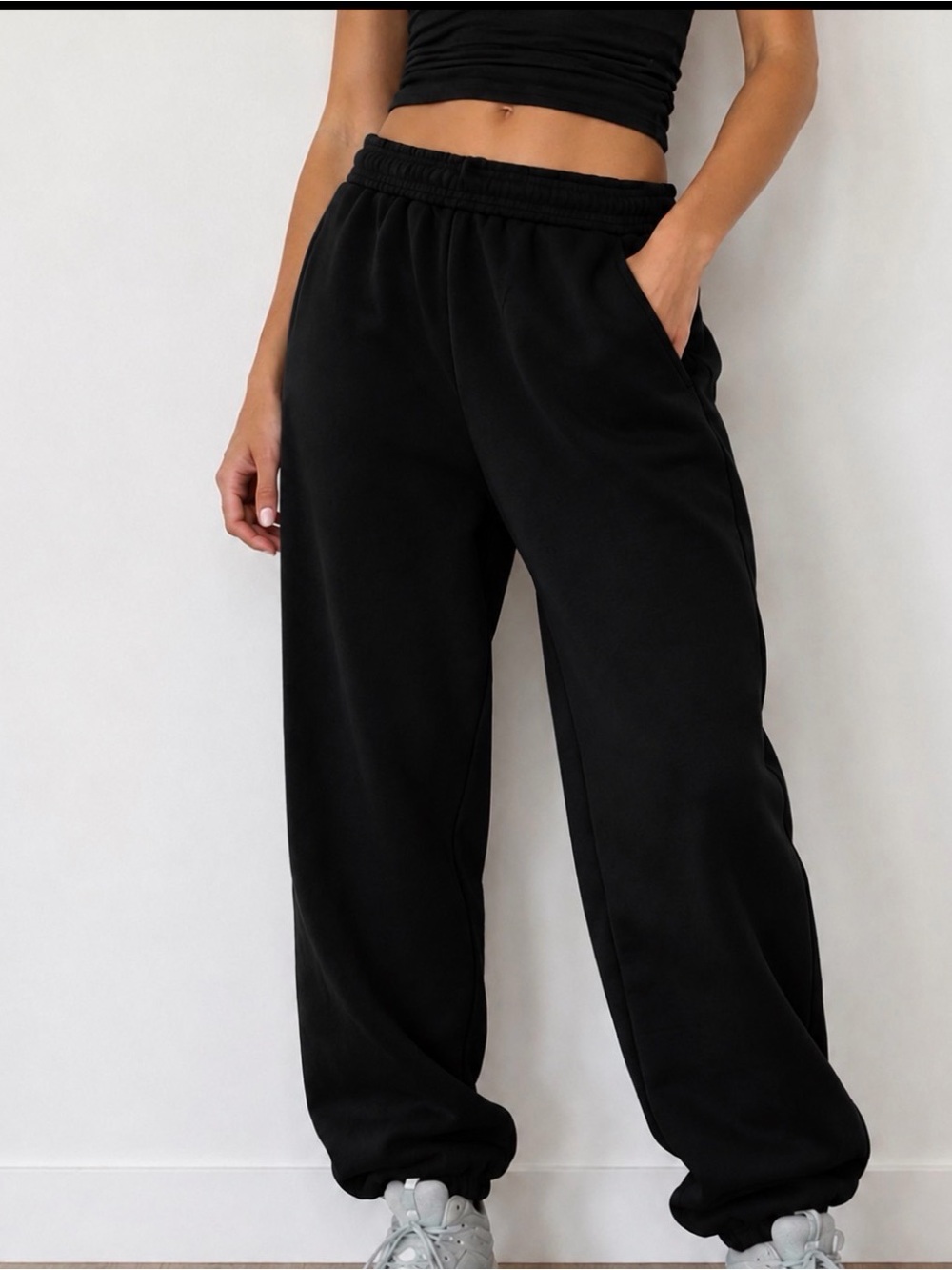 NWT Skims Lounge Fleece Jogger Black Size L